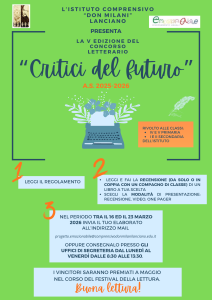 L'I.C. Don Milani presenta la V edizione del concorso letterario Critici del futuro A.S. 2025-2026