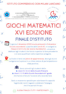 Giochi matematici XVI edizione Finale d'Istituto 4 e 5 dicembre 2025 presso i plessi di appartenenza