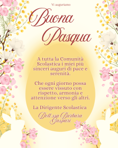A tutta la Comunità Scolastica i miei più sinceri auguri di pace e serenità.Che ogni giorno possa essere vissuto con rispetto, armonia e attenzione verso gli altri.La DIrigente Scolastica
Dott.ssa Barbara Gaspari